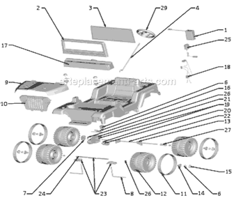 Page A Diagram and Parts List for R8932  Power Wheels Ride-On Cars
